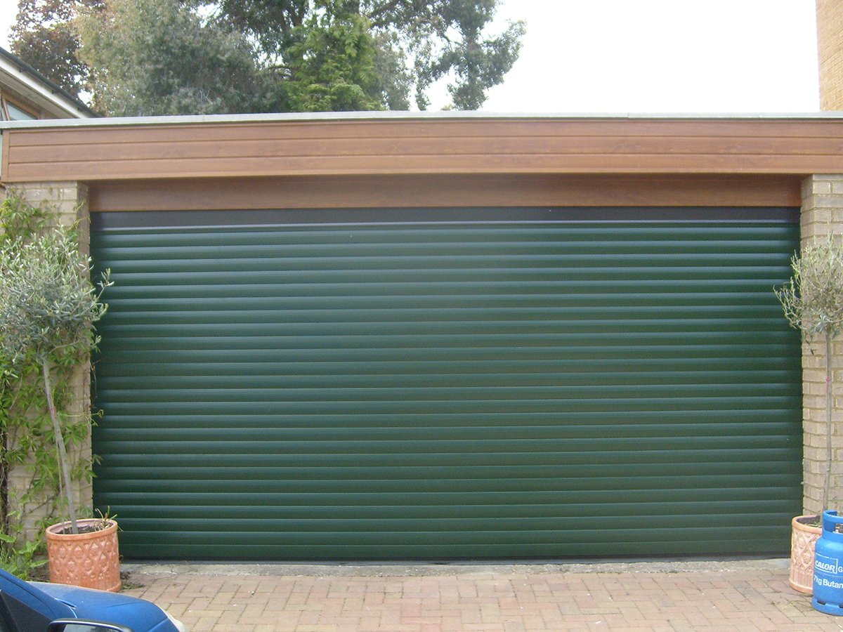 Green garage door