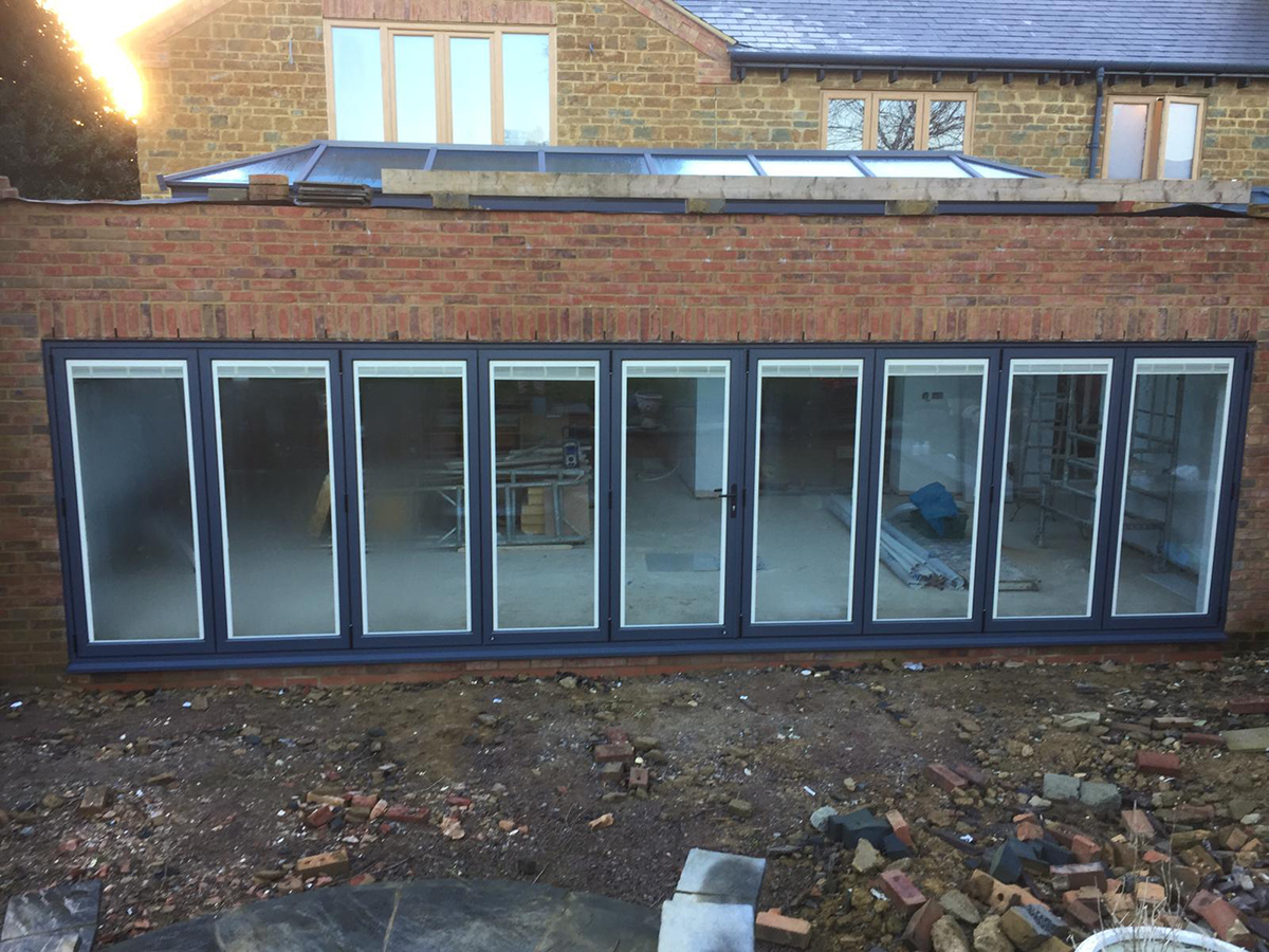 Grey bi-fold doors