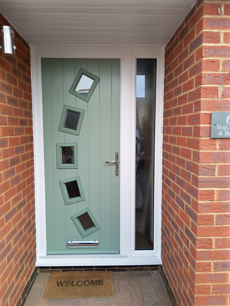 Green composite front door