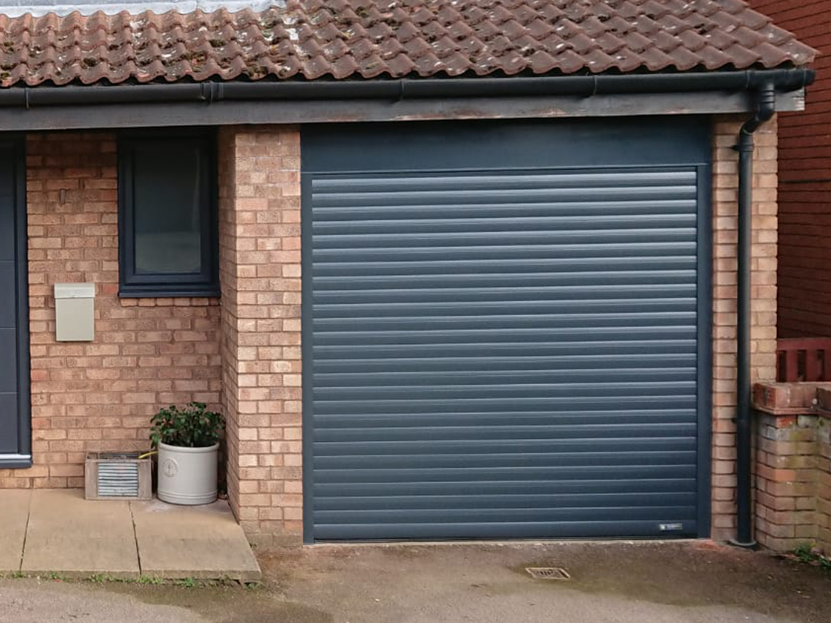 Grey garage door